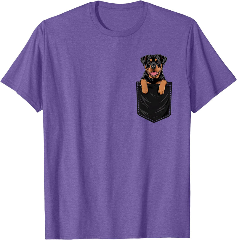 RottweilersBests Funny Rottweiler In Pocket Dog Mom Dad T-Shirt - Purple Heather