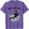 Birdwatching Gifts for Birders Endangered Ivory-Billed Woodpecker T-Shirt - Purple Heather