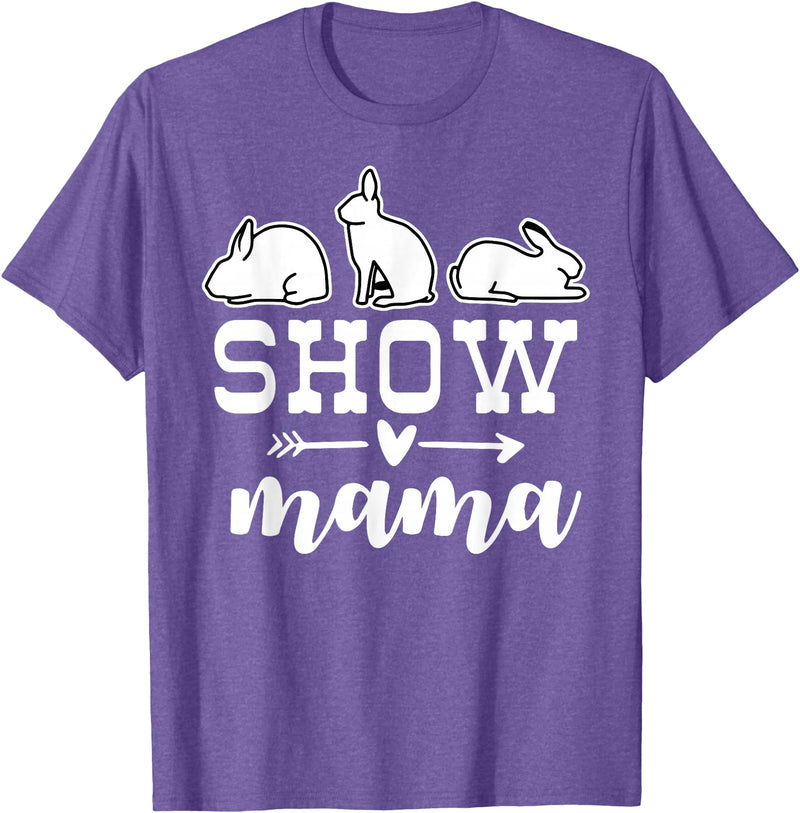 Show Rabbit Mom Mama T-Shirt in Purple Heather