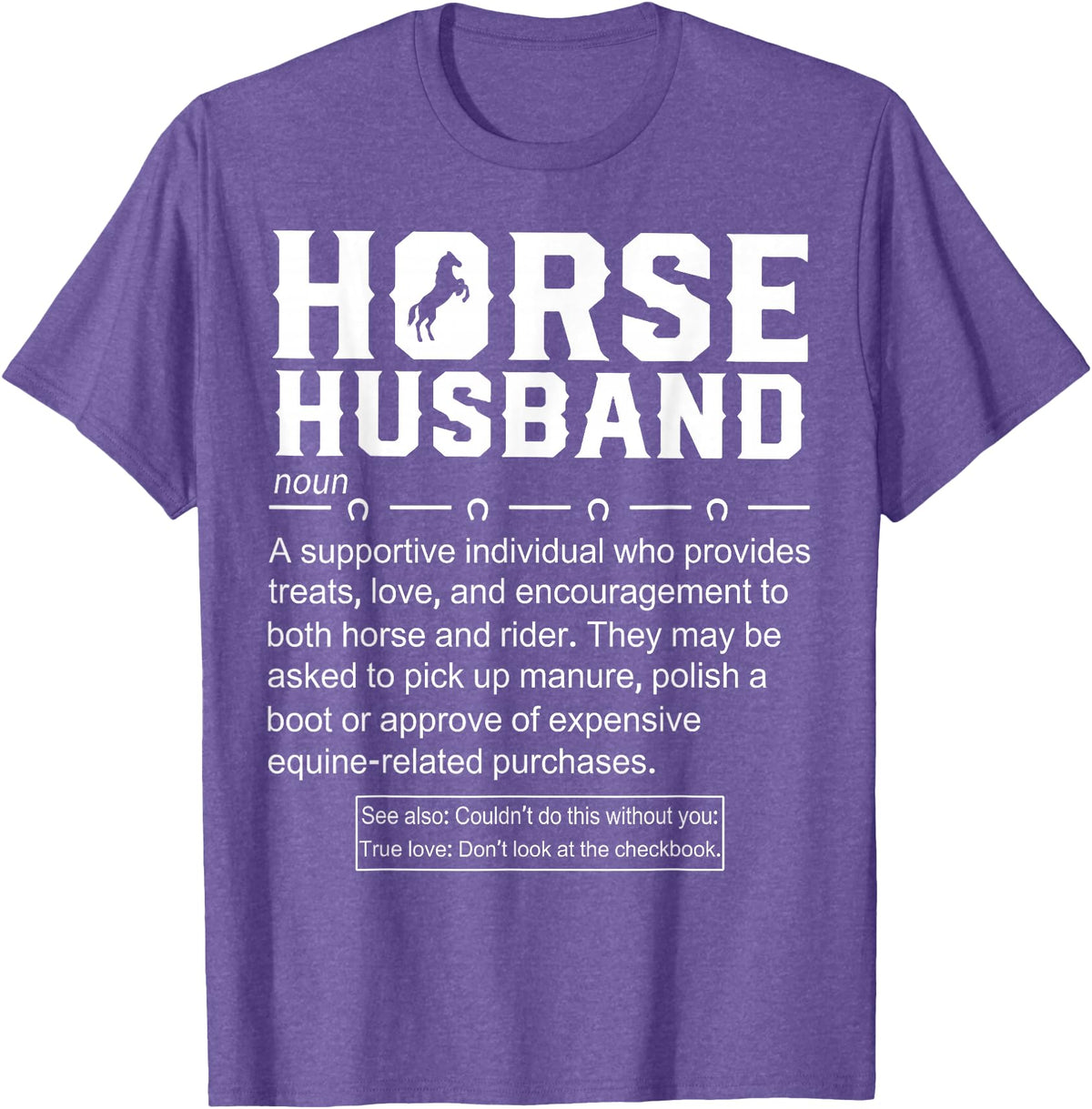 Funny Horse Husband Definition Tee Shirt Horse Husband Definition T-Shirt - Purple Heather