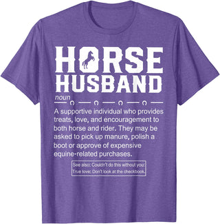 Funny Horse Husband Definition Tee Shirt Horse Husband Definition T-Shirt - Purple Heather