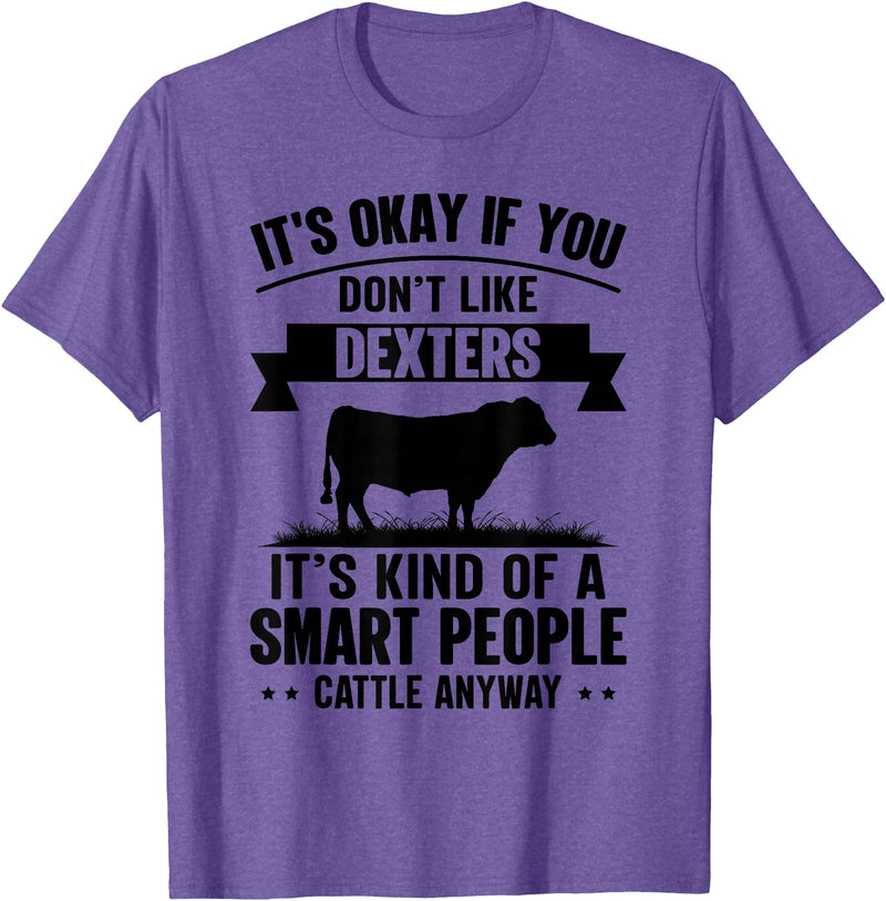 Funny Dexters Gift for Men & Rancher Smart People Cattle Farmer - Cow Breed Dexters T-Shirt - Purple Heather