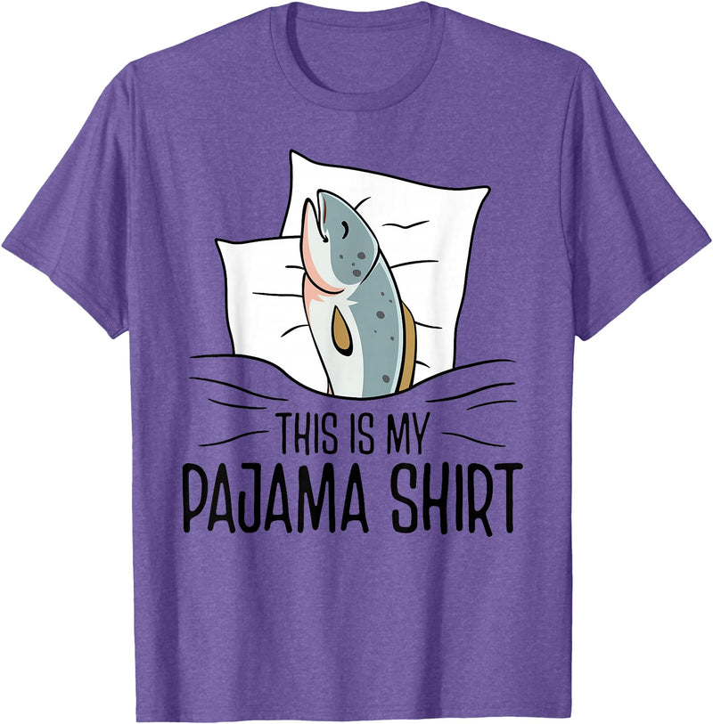 Pajamas Gift Ideas Sleepover Fish Official Sleepshirt Napping Nightgown T-Shirt - Purple Heather