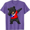 Taiwan Dabbing Bear Flag Tees Taiwan Formosan Bear Dab Pose T-Shirt - Purple Heather