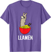 Funny Llama And Alpaca Gifts Funny Llama LLamen Noodles Chinese Food Llama T-Shirt - Purple Heather