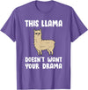Funny Llama And Alpaca Gifts Funny Llama This Llama Mag No Drama Alpaca Llama T-Shirt - Purple Heather