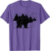 Black Bear Wildlife Animal Wilderness Graphic T-Shirt - Purple Heather