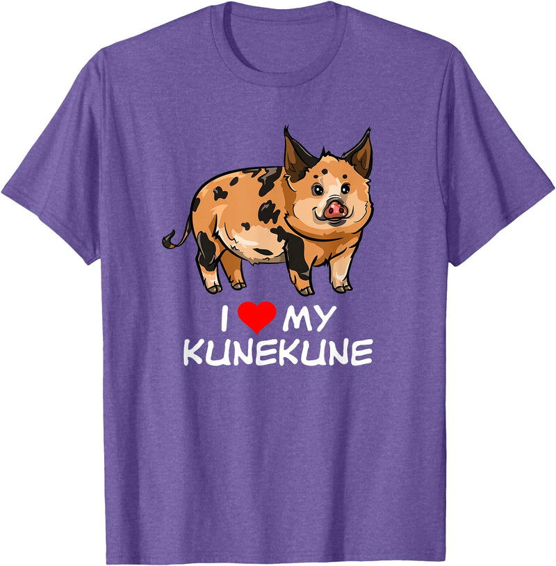 Angry Ant Graphics - Kunekune Pig Gifts I Love My Kunekune Pig T-Shirt - Purple Heather