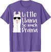 Mommy & Me Llama Co. Little Llama So much Drama Cool Kids Matching Family T-Shirt - Purple Heather