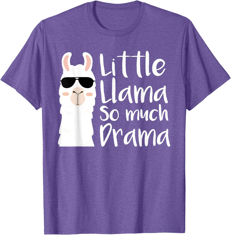 Mommy & Me Llama Co. Little Llama So much Drama Cool Kids Matching Family T-Shirt - Purple Heather