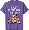 Pig Lover Shirts For Men Women Kids I Just Really Like Pigs Ok Hog Farmer Swine Men Women Kids T-Shirt - Purple Heather