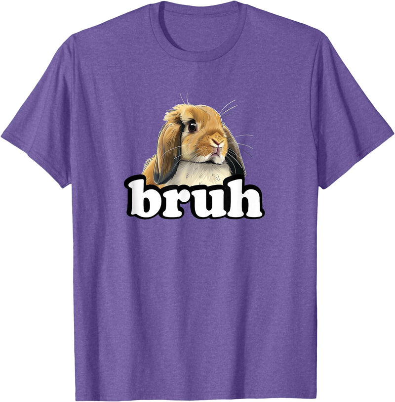 Kids Boys Girls Bruh Mini Holland Lop Bunny Rabbit Lover Hoodie in Purple Heather