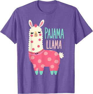 Two Suns Llama Design Lama Pajama T-Shirt - Purple Heather
