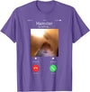 dank Meme Hamster Staring Front Camera Hamster Calling T-Shirt - Purple Heather