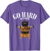 Hamster Deadlift Training Funny Cute Rat Weightlifting Meme T-Shirt - Purple Heather