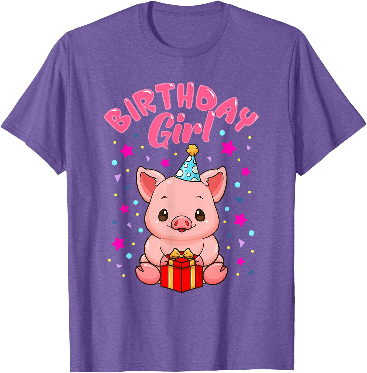 CC Piggy Stuff Pig Birthday Girl Piggy Party Gift Women T-Shirt - Purple Heather