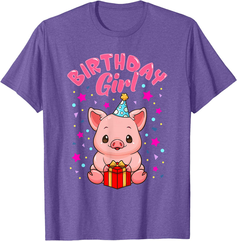 CC Piggy Stuff Pig Birthday Girl Piggy Party Gift Women T-Shirt - Purple Heather