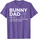 Bunny Dad Definition Rabbit Lover T-Shirt in Purple Heather