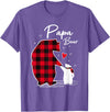 Family Bear Matching Christmas Buffalo Plaid Papa Bear Christmas Pajama Red Buffalo Plaid T-Shirt - Purple Heather