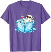 Cool Polar Bear Summer Vibes Chill Ice Cube Lazy Polar Bear in Ice Cube Tropical Cocktail T-Shirt - Purple Heather