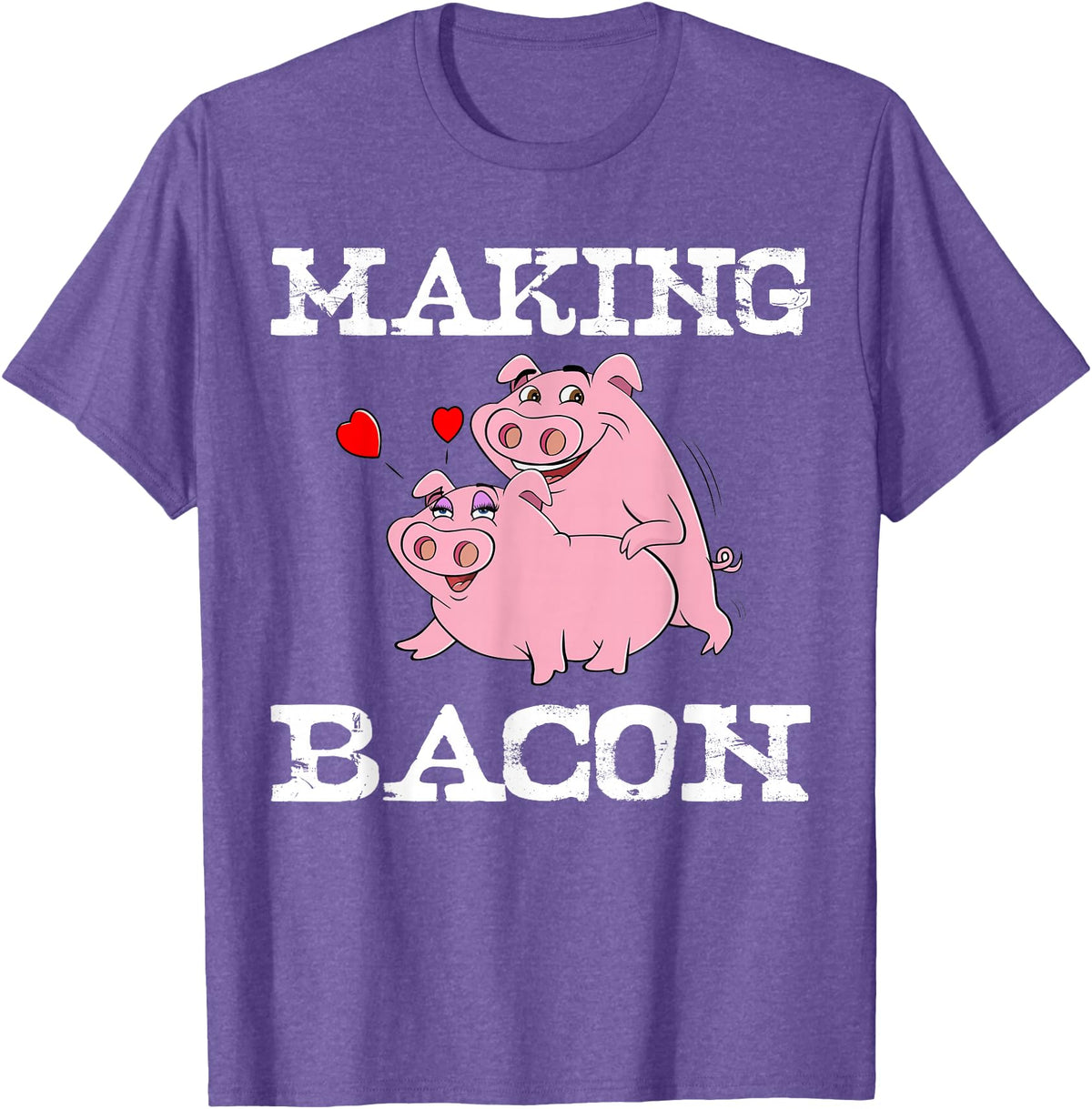 Funny Bacon Tee Gifts for Men Women Funny Pigs Making Bacon Tee Cute Pork Breakfast Tee Women T-Shirt - Purple Heather