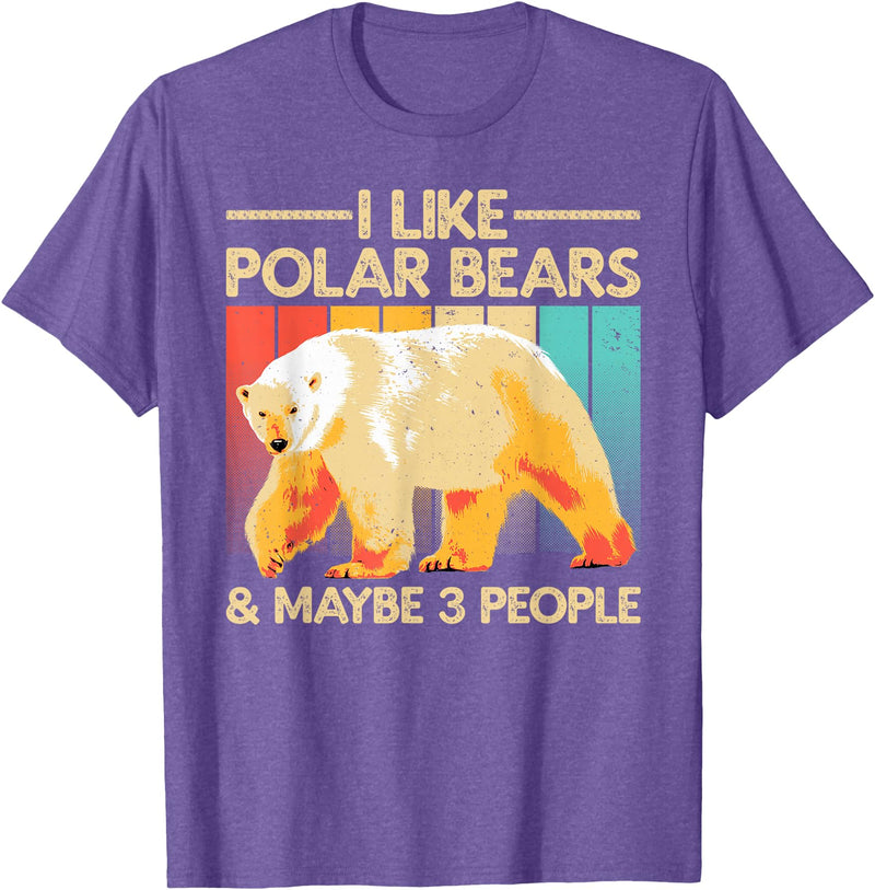 Polar Bear Gift Polar Bear Accessories & Stuff Cute Polar Bear Design For Men Women Kids Polar Bear Lover T-Shirt - Purple Heather