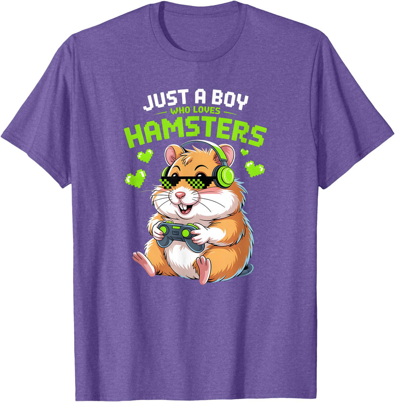 Boys Hamster T-Shirt - Purple Heather