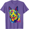 Funny Dog Lover Shirts Cattle Dog Shirt Funny Australian Cattle Dog Pop-Art Shirt T-Shirt - Purple Heather
