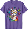 Funny Llama Lover Graphics Cute Llama with Sunglasses Animal Art Graphic Funny Alpaca T-Shirt - Purple Heather