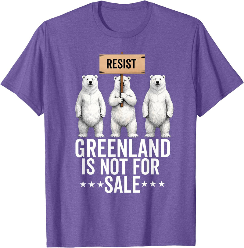 Greenland is not for sale Merch Greenland is not for Sale Polar Bear Greenland Denmark T-Shirt - Purple Heather