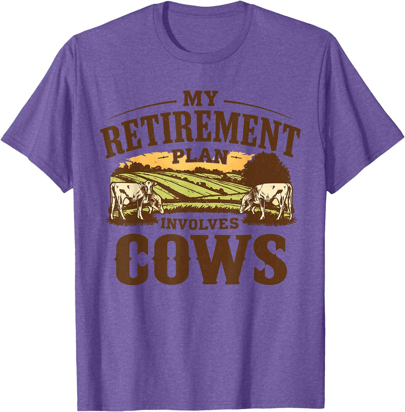 Officially Retired Tee Retirement Gifts for Women My Retirement Plan Involves Cows Funny Farmer Retired Gifts T-Shirt -