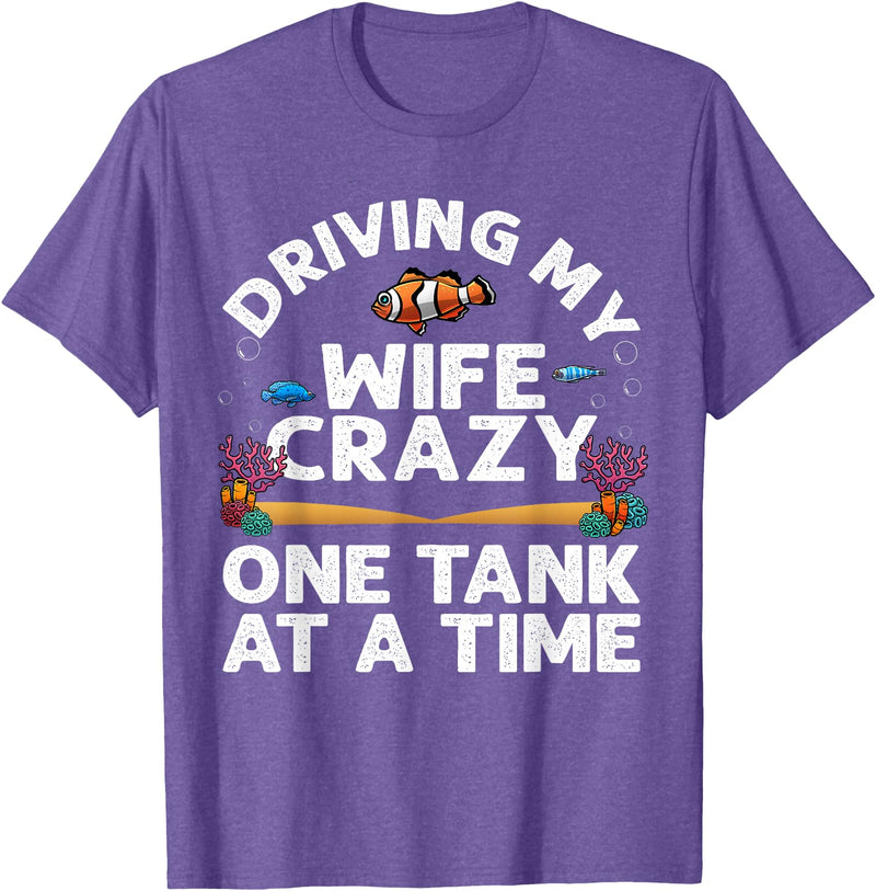 Best Fish Tank Gift For Aquarium Lovers Fishkeeper Funny Aquarium Designs Men Dad Husband Fish Tank Fishkeeping T-Shirt - Purple Heather