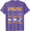 Horseshoes Gift & Throwing Horseshoes Apparel Horseshoes Things I Do In My Spare Time Horseshoe Pitching T-Shirt - Purple Heather