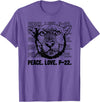 P22 Mountain Lion Tee Shirts for Nature Lovers P-22 Mountain Lion Legend LA California Art P22 Peace Love T-Shirt - Purple Heather