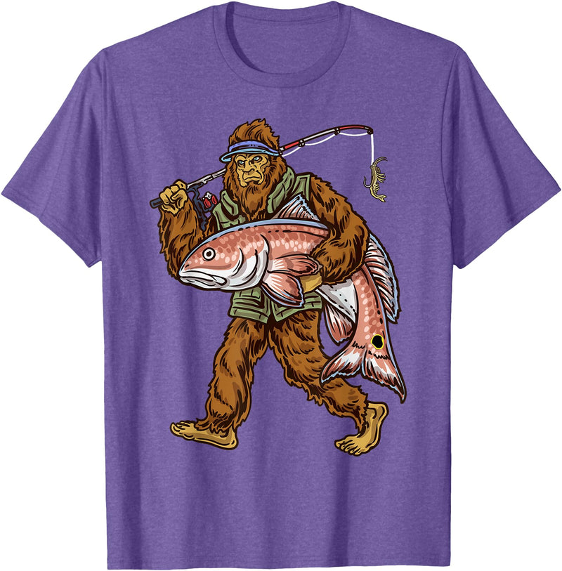 Northern Outdoors Redfish Collection Redfish Fishing Hunting Bigfoot Fishermen T-Shirt - Purple Heather