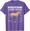 Funny Fjord Horse Lover Tee Shirt Gift The Anatomy Of A Fjord Horse T-Shirt - Purple Heather
