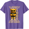 June 1986 40th Birthday Gifts for Men Women 40 Year Old June 1986 Teddy Bear 40th Birthday Men Women T-Shirt - Purple Heather