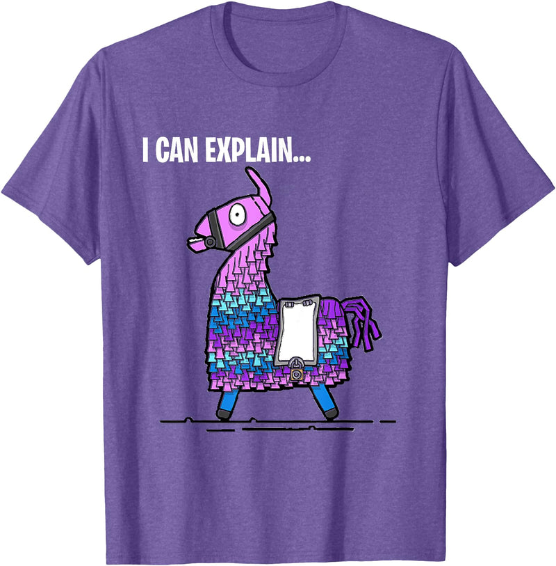 Funny gaming T-Shirts Loot Llama I Can Explain Gaming T-Shirt T-Shirt - Purple Heather
