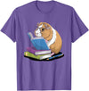 Guinea Pig Reading Books Reader Tee Guinea Pig Reading Books Bookworm Pet Lover Reader Librarian T-Shirt - Purple Heather