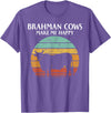 brahman cows make me happy T-Shirt - Purple Heather