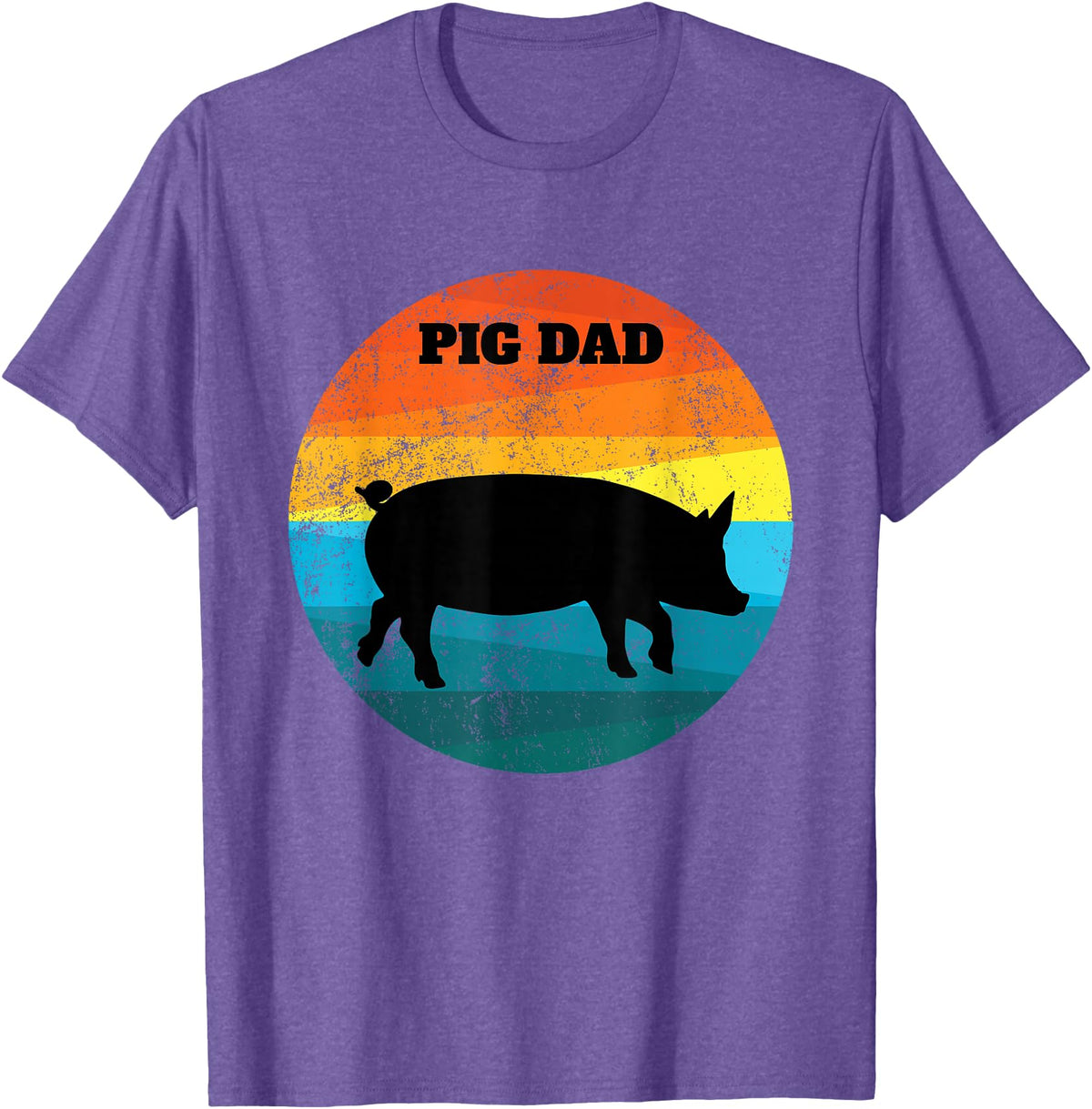 Cute Pot Belly Bellied Pig Owner Farmer PIG Lover Pot Belly PIG DAD Vintage Retro Men Women Kids Teen Tee Gift T-Shirt - Purple Heather