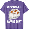 Official Sleep Pajamas Nightgown Sleepwear Co. Guinea Pig Official Napping shirt Pajamas Nightgown T-Shirt - Purple Heather