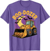 Bulldozer Halloween Costume Toddler Spooky Ghost Boo-Dozer Halloween Kids Bulldozer T-Shirt - Purple Heather