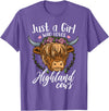 Scottish Highland Cow Lovers Scottish Highland Cow Just a Girl Who Loves Highland Cows T-Shirt Small - Purple Heather