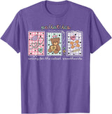 Pediatrics s Day PEDS Nurse Stamp Bear V-day Work Pediatrics Valentines Day PEDS Nurse Stamp Bear V-Day Work P T-Shirt - Purple Heather