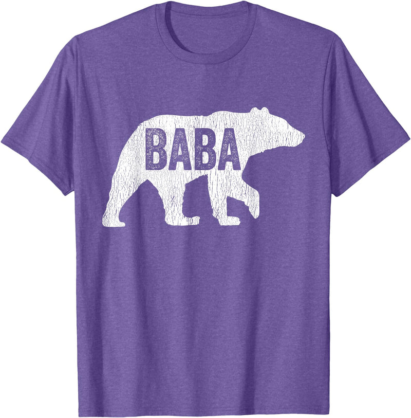 Matching Family Bear by Foxio Baba Bear Matching Family Camping Vintage Bear Funny Baba T-Shirt - Purple Heather