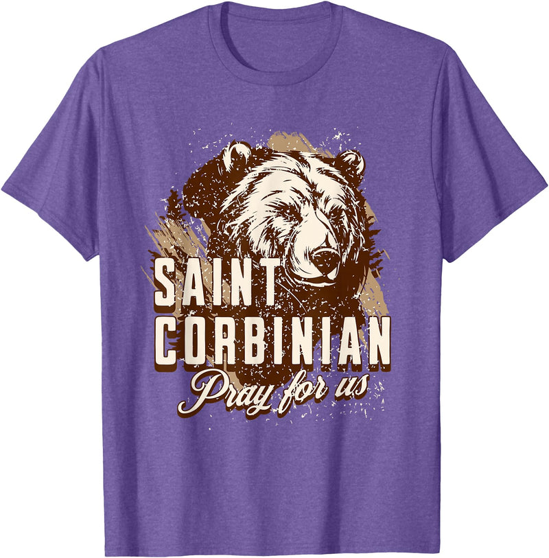 Happy Catholics St Corbinian German Saints German Catholic Bear T-Shirt - Purple Heather