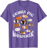 Guinea Pig Whisperer Funny Gift Guinea Pig Lover Shirt T-Shirt - Purple Heather