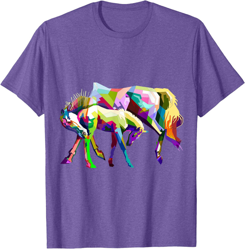 Clothing25 Horses! T-Shirt - Purple Heather