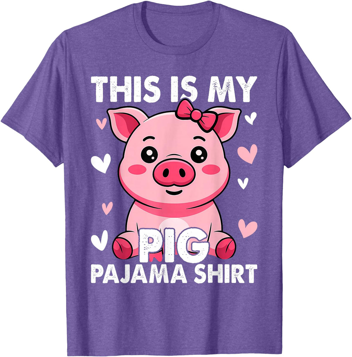 Pig Lover Gift Co. My Pig Pajama Women Pig Pjs Cute Pig Stuff Farmer Girl T-Shirt - Purple Heather